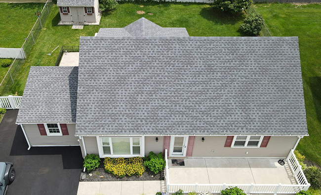 clean and well-maintained roof with clear gutters