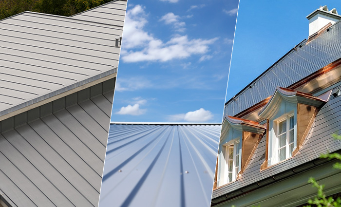 different types of metal roofing materials