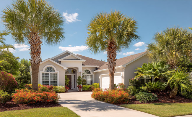 home surrounded by trees