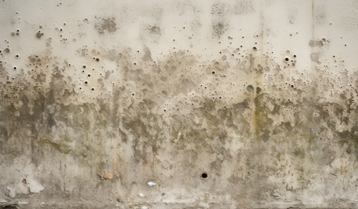 mold growth on exterior wall