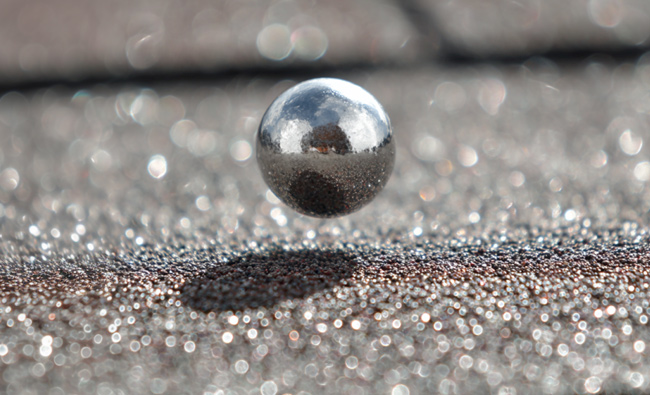 steel ball testing process for class 4 impact resistant shingles