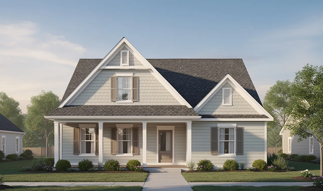 residential home featuring a traditional gable roof